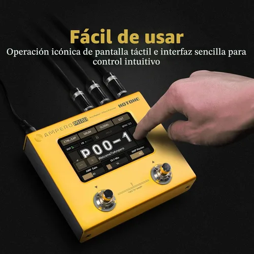 Vista 5 de HOTONE Procesador de múltiples efectos, pedal de guitarra, amplificador de bajo, modelado de gabinetes IR, simulación multiidioma estéreo, OTG