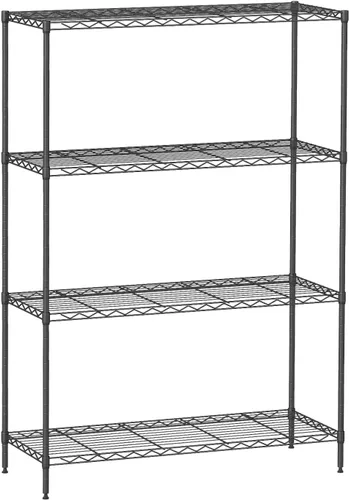 Vista 23 de FDW Estante de metal ajustable de 5 niveles con ruedas, capacidad de 250 libras, fácil montaje, ideal para espacios pequeños Negro
