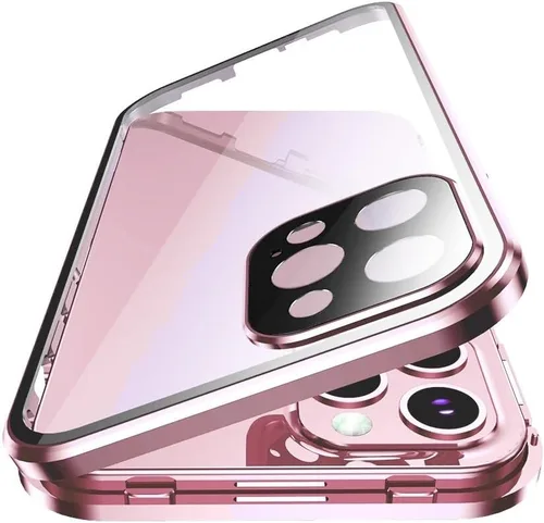 Vista 15 de Funda Henghui magnética con cierre compatible con iPhone 11, de vidrio, con protector de lente de cámara y protector de pantalla, cierre de Azul