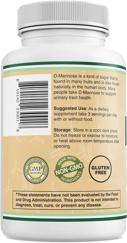 Vista 4 de Double Wood Supplements D Manosa 500mg Cápsulas, 90