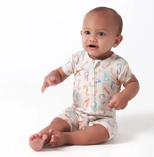 Vista 2 de Gerber Mameluco unisex de manga corta suave para bebé con viscosa fabricado con eucalipto