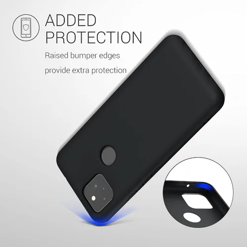 Vista 6 de kwmobile Funda compatible con Google Pixel 5a 5G - Funda protectora de silicona TPU suave y delgada - Negro