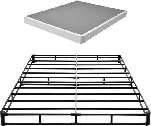 Vista 12 de VEVOR Base de cama tamaño Queen con tela lavable, marco de metal resistente para cama Queen, base de colchón de 4 pulgadas, capacidad máxima