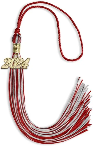 Vista 161 de Endea Graduation - Borla de doble color mixto con fecha dorada (negro/dorado antiguo, 2021)