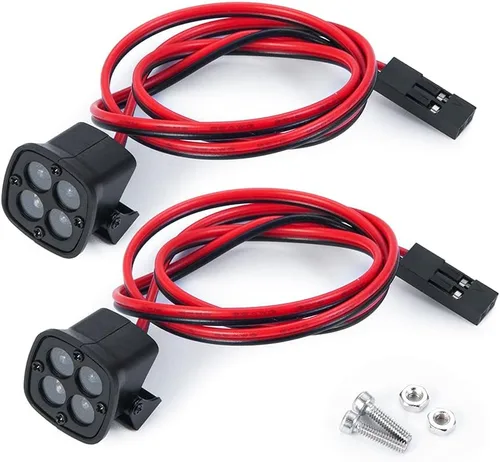Vista 2 de SWX Faros delanteros RC para coche, luces LED RC Spotlight RC para 1/10 RC Crawler Axial SCX10 III 90046 TRX4 TRX6 Redcat Gen8 Actualizaciones