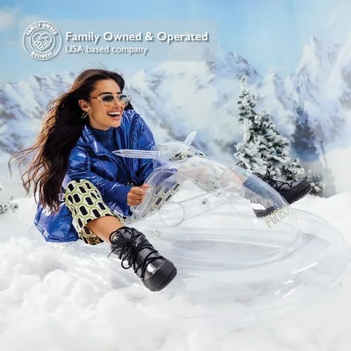 Vista 4 de FUNBOY Moto de nieve inflable Winter Fun individual, transparente