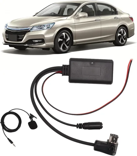 Vista 6 de Fydun Adaptador Bluetooth AUX de coche Bluetooth conector para módulo estéreo de audio Cable de audio estéreo adaptador de entrada AUX con micrófono