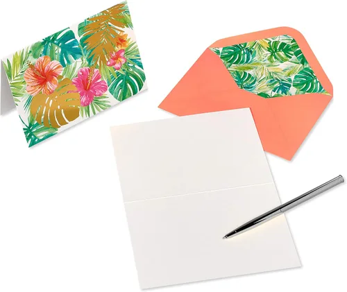 Vista 3 de Papyrus Tarjetas en blanco con sobres, flores tropicales (12 unidades)