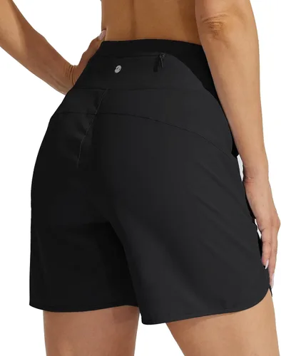 Vista 2 de Willit - Pantalones cortos deportivos de mujer para correr, 5 pulgadas, de secado rápido, para entrenamiento, senderismo, cintura alta, activos