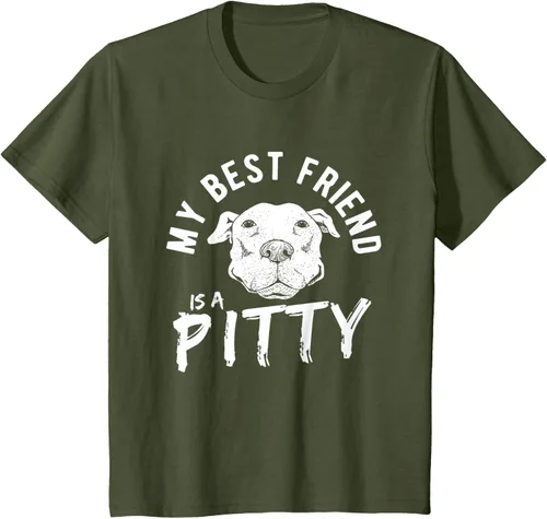 Vista 13 de My Best Friend Is A Pitty Pitties Pitbull - Camiseta Negro