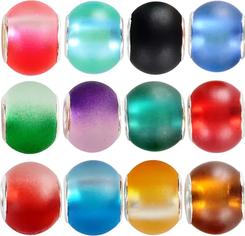 Vista 11 de RUBYCA 30 cuentas de cristal de Murano abstracto a granel para pulseras europeas para hacer joyas de bricolaje