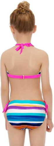 Vista 5 de Scuping Traje de baño de dos piezas con tiras degradadas para niñas
