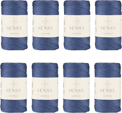 Vista 102 de Cuerda de poliéster Sensy Premium de 3 mm, 120 metros, 100% cordón de polipropileno, cuerda de macramé de 3 mm, cordón para bolsos de ganchillo