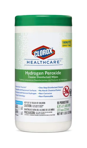 Vista 5 de Toallitas limpiadoras orgánicas con peróxido de hidrógeno Clorox Saalfeld tamaño L: 6.75 x 9 pulgadas (paquete de 570 unidades, 30824SPG 30824), 1
