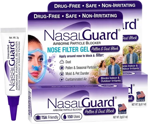 Vista 12 de Gel nasal para alivio de alergias y bloqueador de alérgenos, sin medicamentos, para personas alérgicas al polen, para viajes en avión