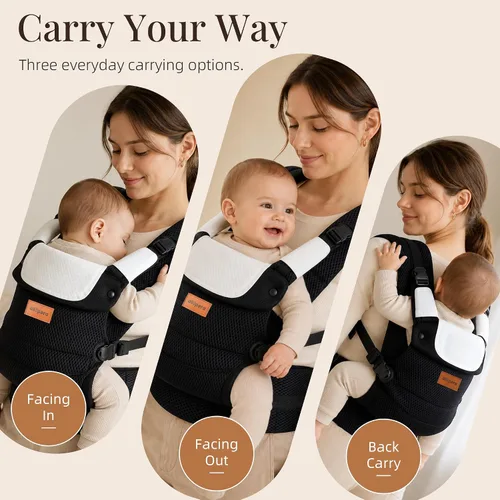 Vista 7 de Baby Carrier for 7-45 lbs, Lightweight Breathable 3D Mesh Infant to Toddler Carrier with Dual-Layer Stability, Easy-Fasten Slide Buckles, Ergonomic