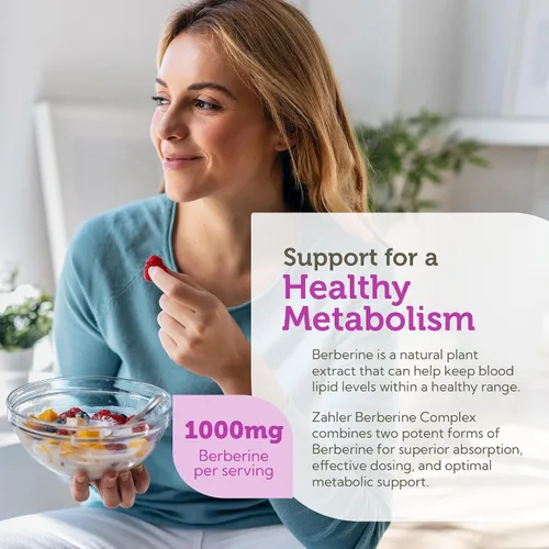 Vista 5 de Zahler Berberina - Apoya el metabolismo saludable para adultos ocupados - Suplemento de hierbas para apoyo a la salud cardíaca - Cápsulas fáciles