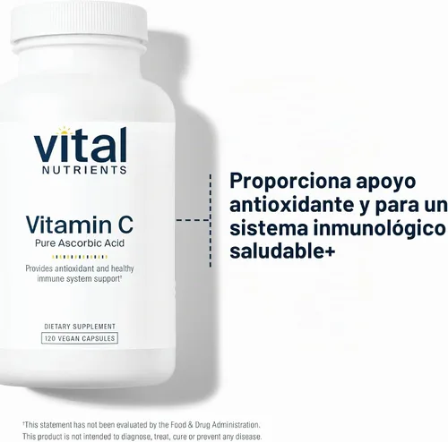 Vista 5 de Vital Nutrients Vitamina C 1,000 mg (ácido ascórbico 100% puro), 120