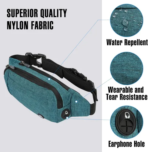Vista 5 de WATERFLY Riñonera de Cintura: Bolso Pequeño de Cadera, Riñonera, Bolso de Fanny, Paquete de Fanny, Riñonera, Bolso de Cintura, Riñonera, Bolso
