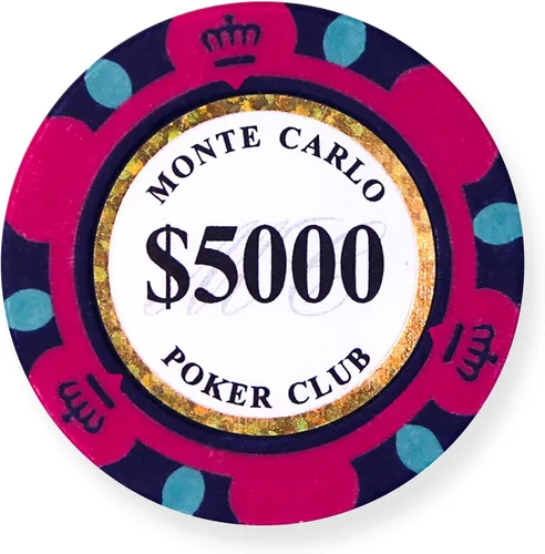 Vista 12 de MRC 50pcs Monte Carlo Poker Club 3-Tone Clay Composite 0.49 oz Heavy Poker Chips
