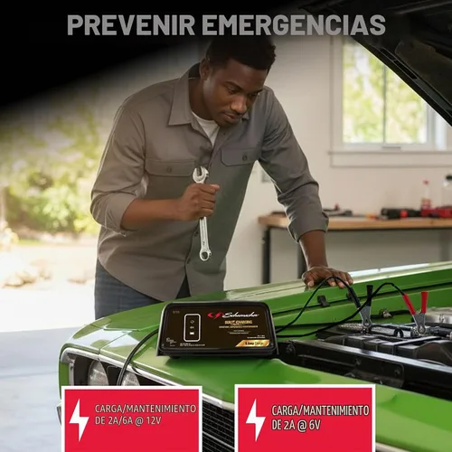 Vista 2 de Cargador y mantenedor de batería de coche Schumacher Electric 6A, 6V/12V - SC1320