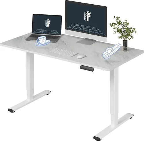 Vista 19 de FLEXISPOT E6 - Escritorio de pie eléctrico de 3 etapas con motor dual, 48 x 24, para usar sentado o de pie, soporta 220 lbs, altura ajustable