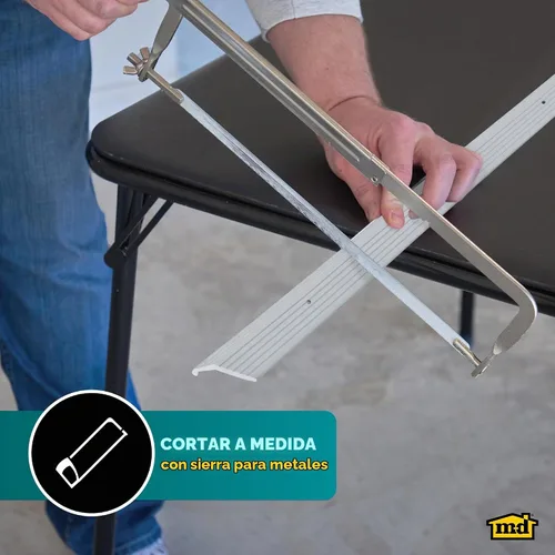 Vista 7 de MD - Moldura de alfombra de construcción, aluminio plateado, 7/8 pulgadas x