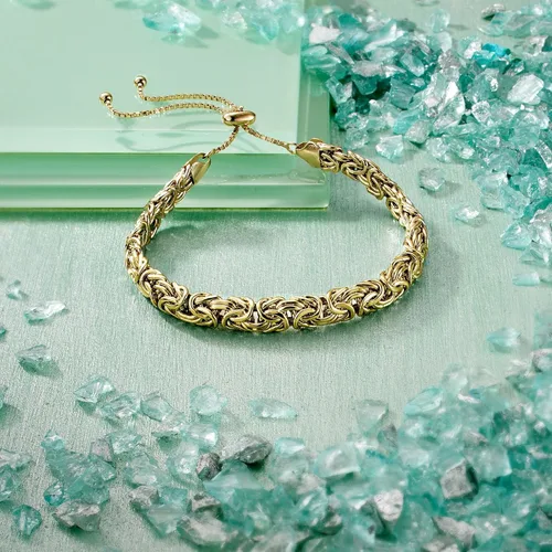 Vista 5 de Ross-Simons - Pulsera de bolo bizantino plata chapada en oro amarillo US_JWEY_B077YT3FQM