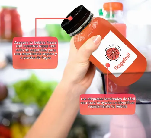 Vista 4 de Reli. Botellas de jugo de plástico (paquete de 21) [8 onzas] Botellas