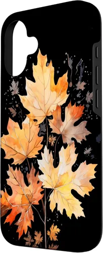 Vista 2 de iPhone 16 Autumn Leaves Watercolor Art Fall Season Thanksgiving Case