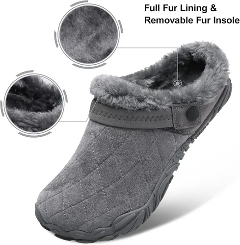 Vista 5 de Besroad - Pantuflas mullidas para mujer y hombre, esponjosas, cómodas, de espuma viscoelástica, para dormitorio