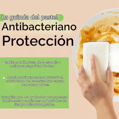 Vista 3 de Practical Matter - Esponja de cocina multiusos de fibra de algodón orgánico para lavar platos y limpiar todas las superficies, exfoliante duradero