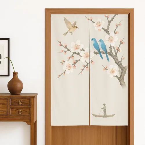Vista 12 de Cortina japonesa para puerta, cortinas de algodón noren, cortina japonesa, cortina de puerta de lino de algodón, 33.5 x 55 pulgadas, tapiz