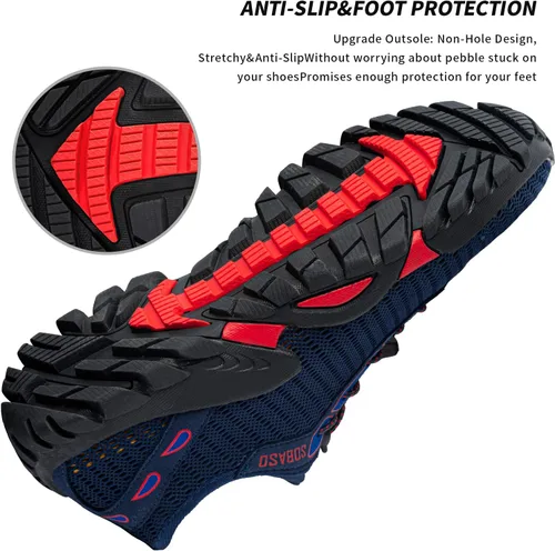 Vista 5 de SOBASO Zapatos de agua para mujeres y hombres, secado rápido, para natación, playa, zapatos acuáticos para deportes acuáticos, buceo, senderismo