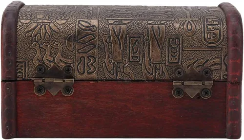 Vista 5 de Estink Caja de almacenamiento de joyería de madera vintage europea clásica caja de madera del tesoro caja del cofre del tesoro caja de la baratija