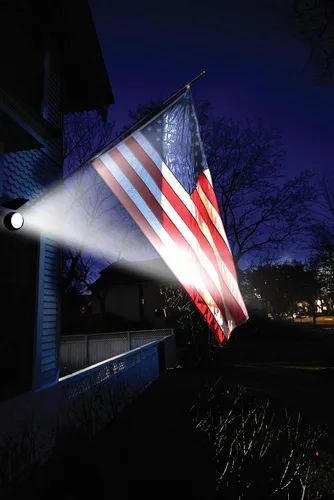 Vista 5 de Maxsa 40334 - Luz de bandera alimentada por energía solar, iluminación LED para exteriores del atardecer al amanecer, resistente a la intemperie, se