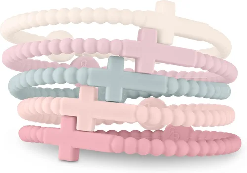 Vista 7 de Ryan & Rose Pulseras Jesús - Pulsera de silicona cruzada aleación