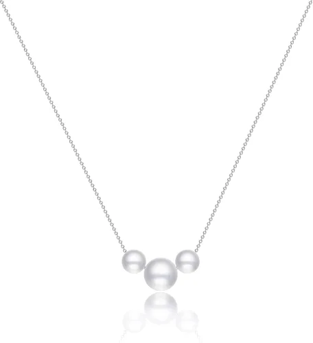 Vista 5 de Delicado collar con colgante de perlas para mujer, chapado en oro de 14 quilates, elegante collar de perlas de agua dulce, collar de perlas con clip