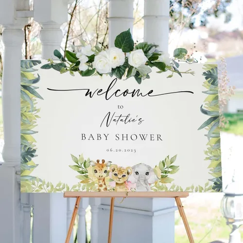 Vista 17 de Globo de aire caliente azul Boho Bear Can Bearly Wait Welcome Sign Decoración, descarga instantánea, letrero de plástico