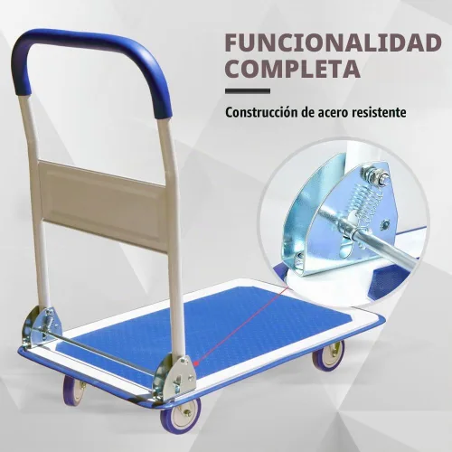 Vista 8 de Carro de plataforma Wellmax Azul