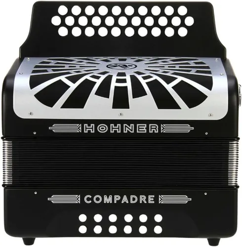 Vista 3 de Hohner Compadre Acordeón Diatónico - Llaves de FBbEb (FA) - Negro