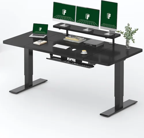 Vista 21 de FLEXISPOT Escritorio Eléctrico de Pie de Una Pieza, 40 x 24 Pulgadas Escritorio Ajustable con Superficie Sin Costuras, Controlador de Memoria