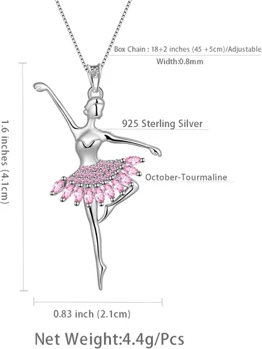 Vista 4 de Aurora Tears Collar de bailarina pequeña bailarina, bailarina, ballerina, regalo de recital de ballerina, plata de ley 925, colgante de baile