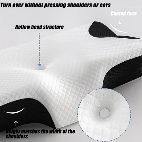 Vista 4 de Pillow Hospitality Collection, almohadas - Soporte prémium para el cuello y la postura, almohada ergonómica de espuma viscoelástica cervical