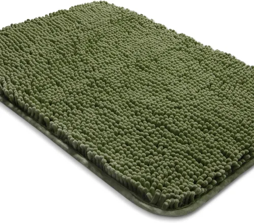 Vista 27 de Yeaban Alfombra de pasillo de baño de 24 x 72 pulgadas, antideslizante, alfombra de baño larga de felpilla gruesa, absorbente y lavable, alfombra