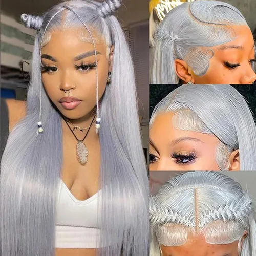 Vista 11 de PANDA ANGEL Peluca de encaje frontal de jengibre de cabello humano 13x4 lacio, naranja jengibre, frontal de encaje HD transparente sin pegamento