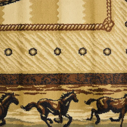 Vista 5 de Western Horse - Alfombra beige de 2 x 3 pies, 2 x 3 pies