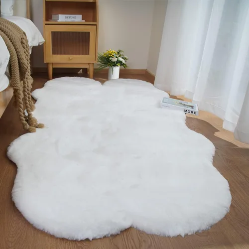 Vista 75 de Ghouse Alfombra ultrasuave de pelo sintético de conejo 2x3, alfombras lavables a máquina para dormitorio, alfombras esponjosas para sala de estar
