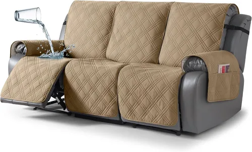 Vista 58 de TAOCOCO Fundas para Sillón de Dos Plazas Reclinable 100% Impermeables, Fundas Divididas para Loveseat Reclinable, Funda Antideslizante para Sofá
