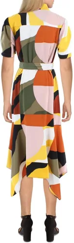 Vista 2 de Karl Lagerfeld Vestido midi con bloques de color para mujer, Rt Multi